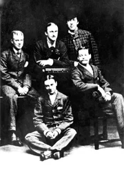 Oscar Wilde avec un groupe d